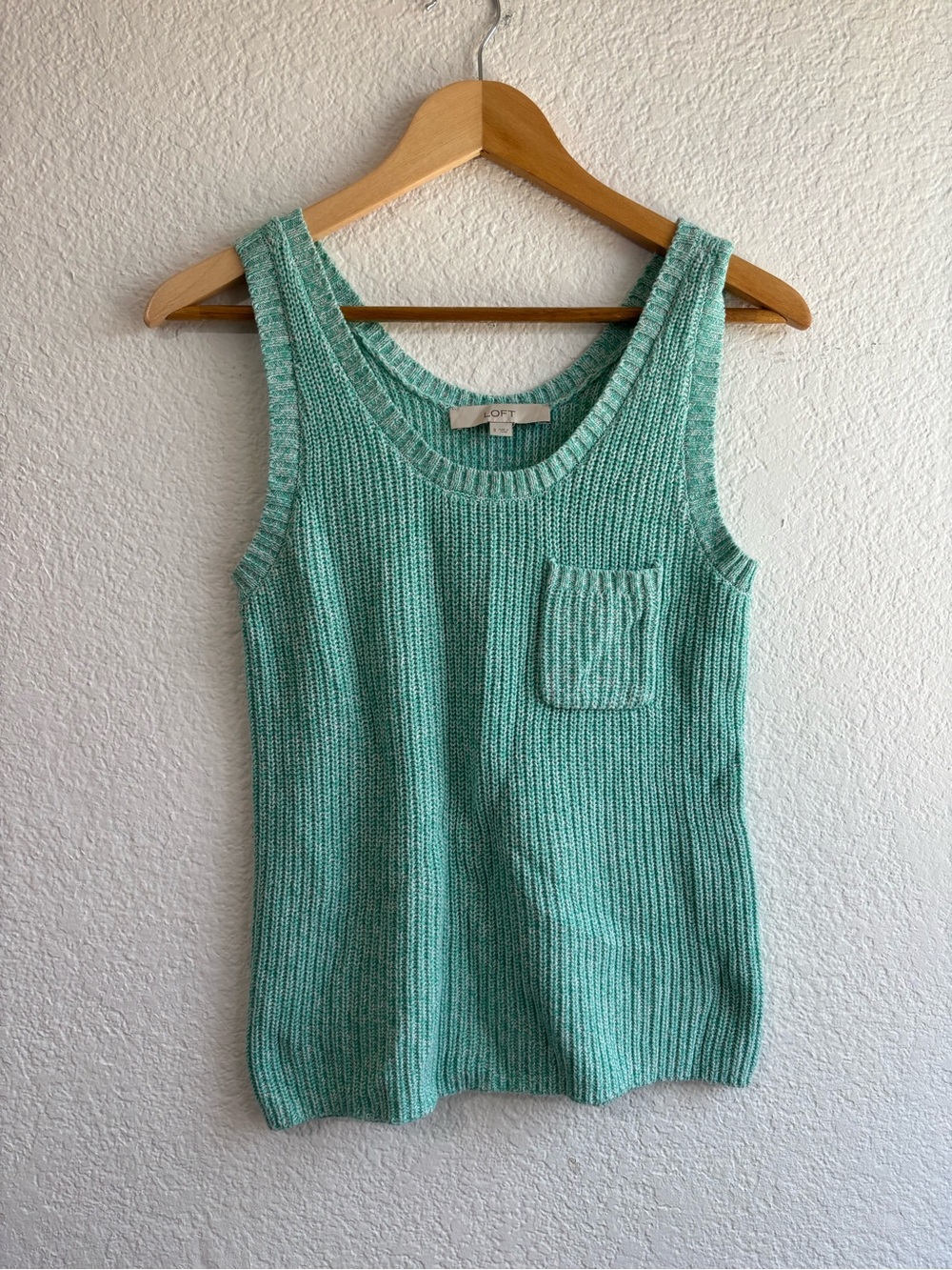 LOFT Sleeveless Knit Tank Top Green Womens Small